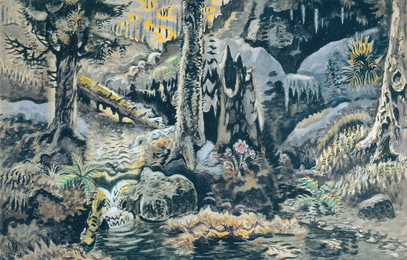 Фото обои Charles Ephraim Burchfield, 1950-64, Retreat of Winter