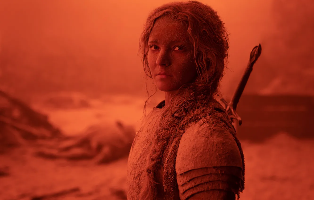 Фото обои Девушка, Эльфийка, Galadriel, Amazon Studios, 2022, Галадриэль, Властелин колец: Кольца власти, The Lord of the …