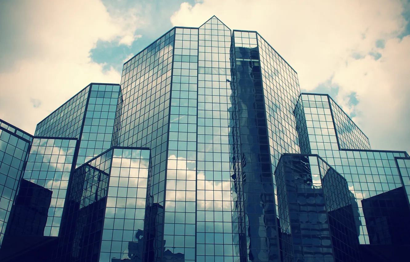 Фото обои небо, стекло, отражение, здание
