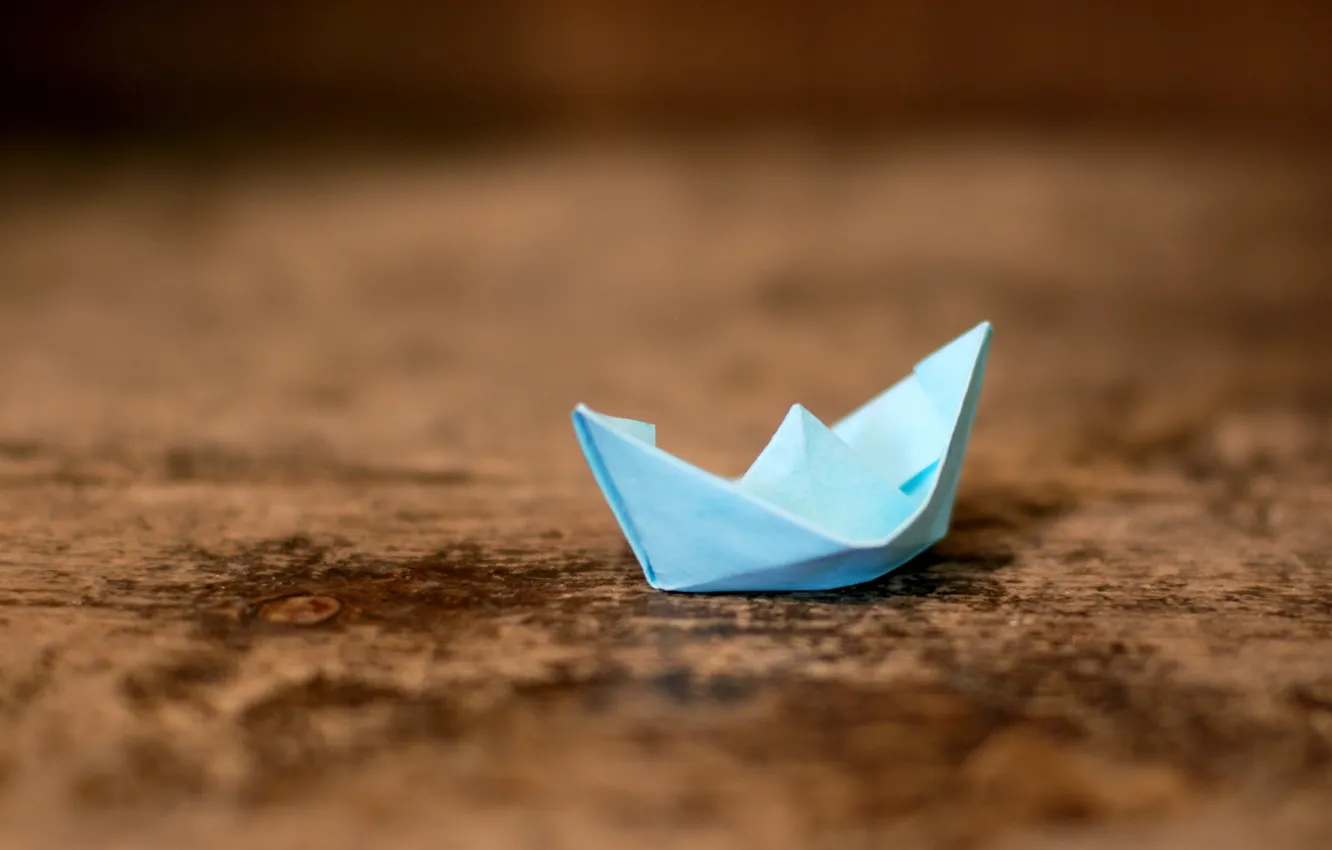 Фото обои wood, spring, Paper Ship