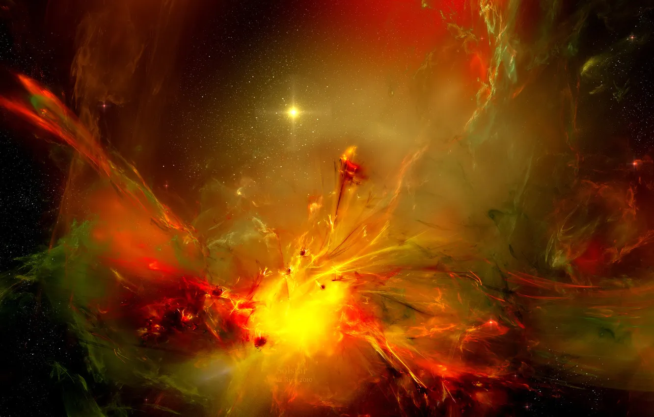 Фото обои взрыв, галактика, solstar