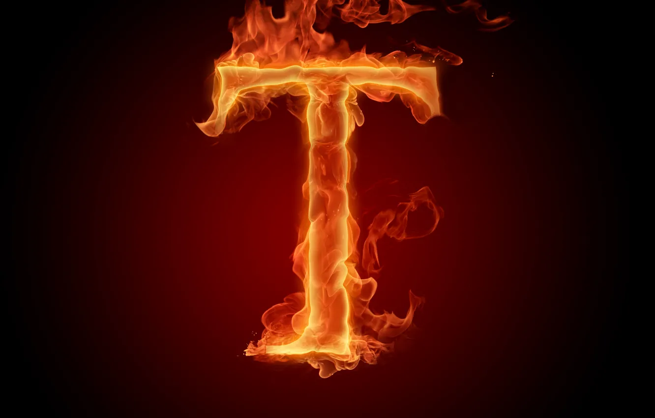 Фото обои огонь, пламя, буква, алфавит, литера