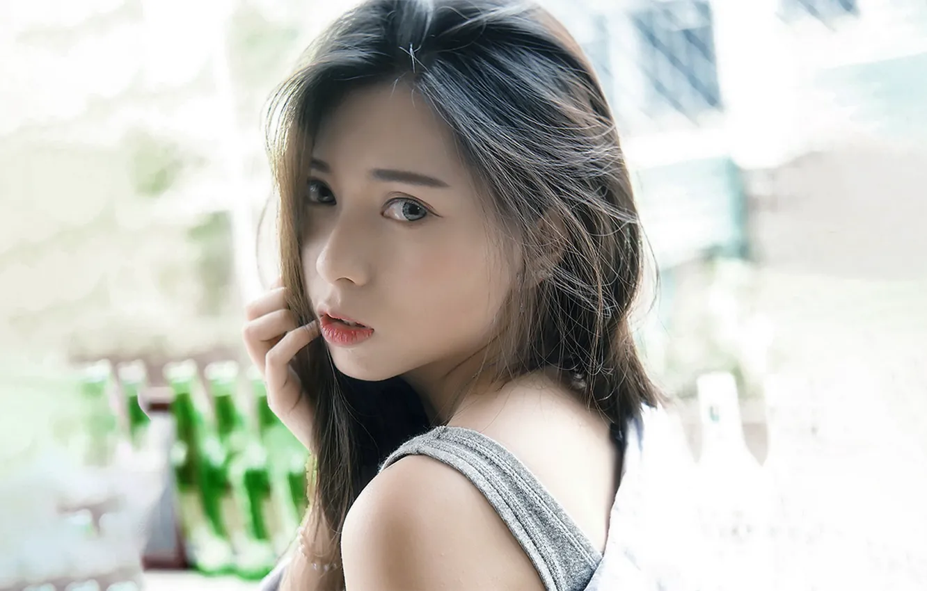Фото обои Girl, Asian, Model, Portrait, Xiao Qi