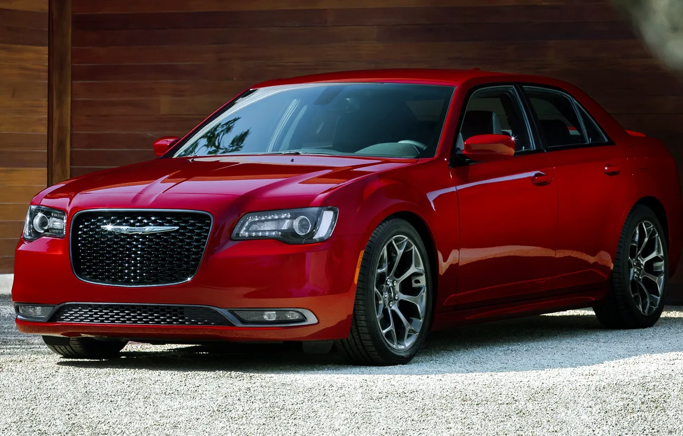 Фото обои car, машина, Chrysler, red, седан, спереди, красная, колёса