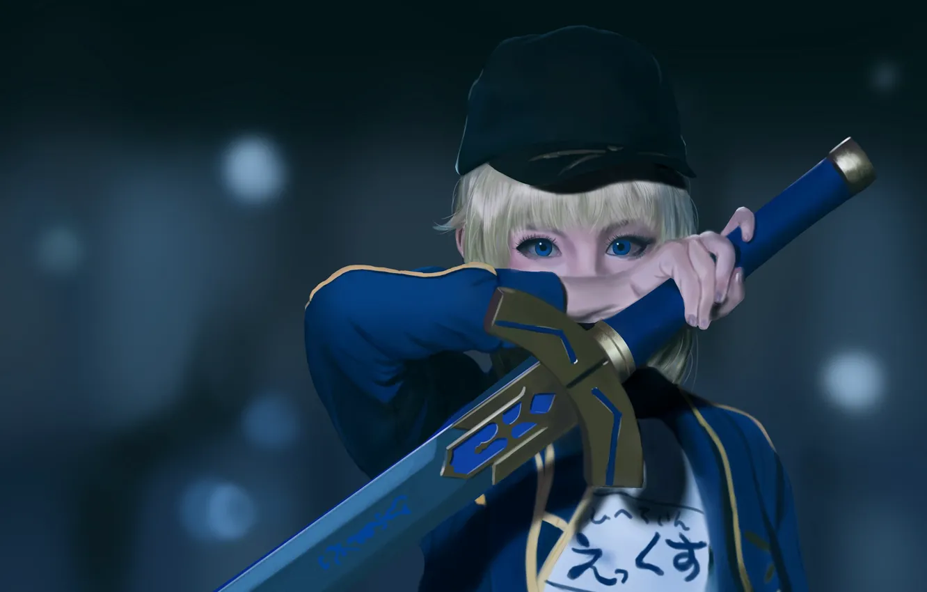 Фото обои взгляд, девушка, синие глаза, Fate / Grand Order