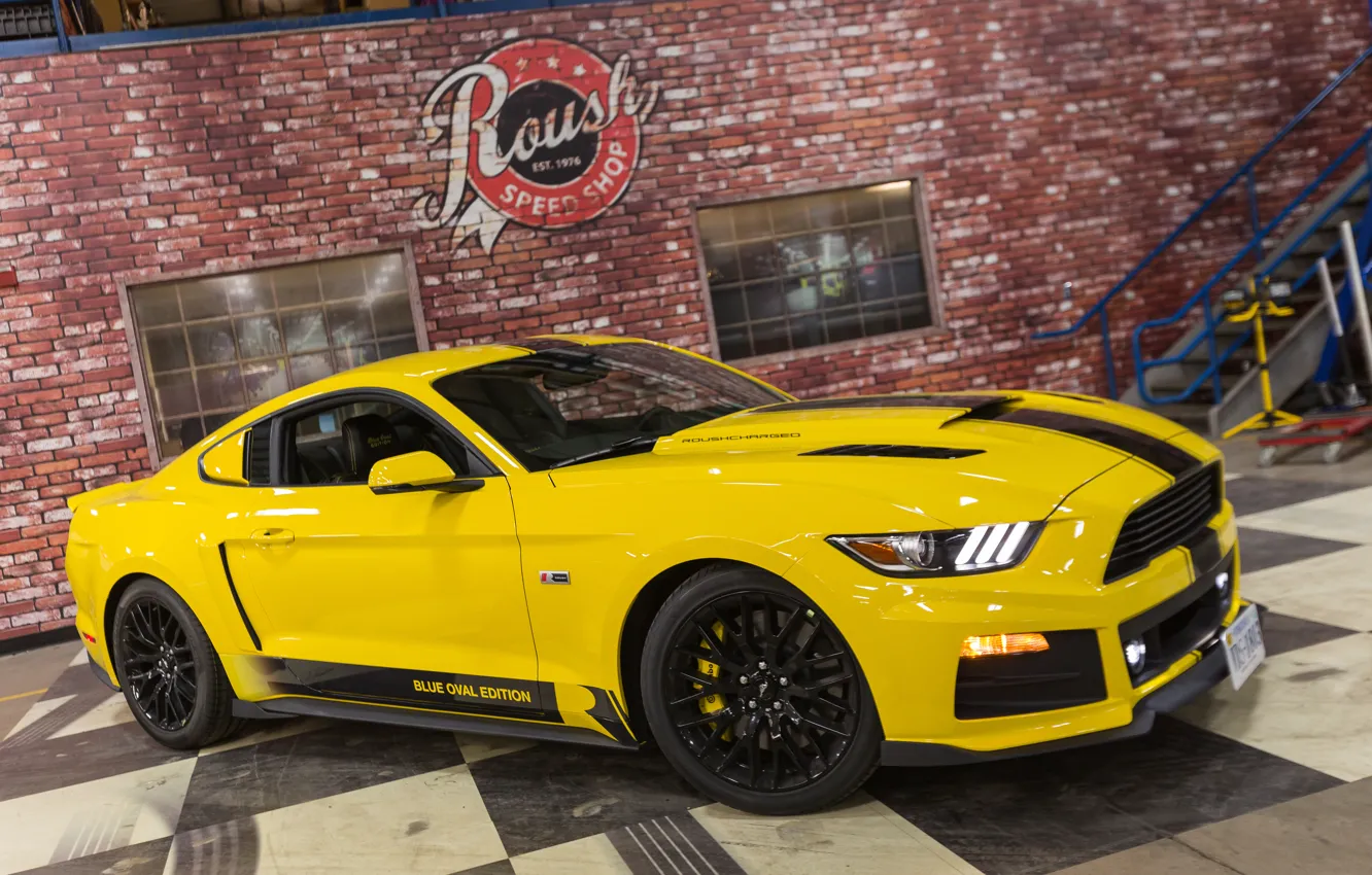 Фото обои Mustang, Ford, Blue, Edition, Roush, 2015, R2300, Oval