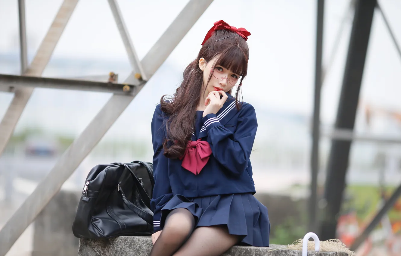 Фото обои girl, beautiful, brunette, asian, cute
