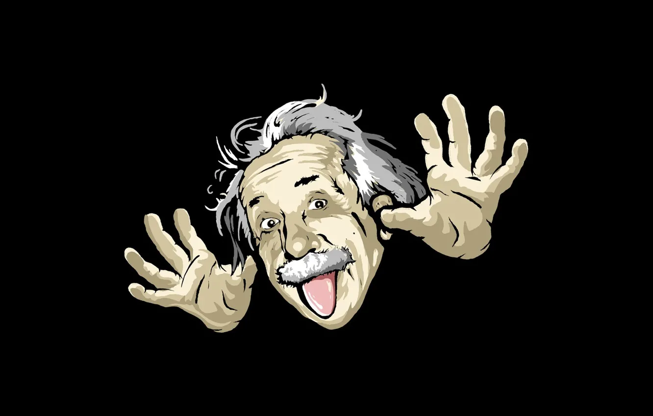 Фото обои юмор, Albert Einstein, шарж