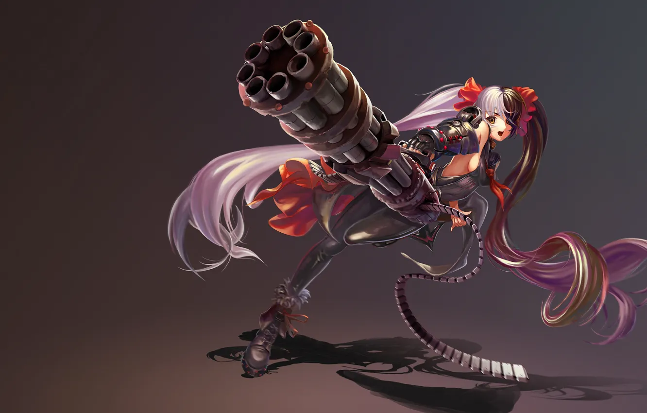 Фото обои девушка, игра, аниме, пулемет, art, Blade &amp; Soul, Blade and Soul, Po Hwa Ran