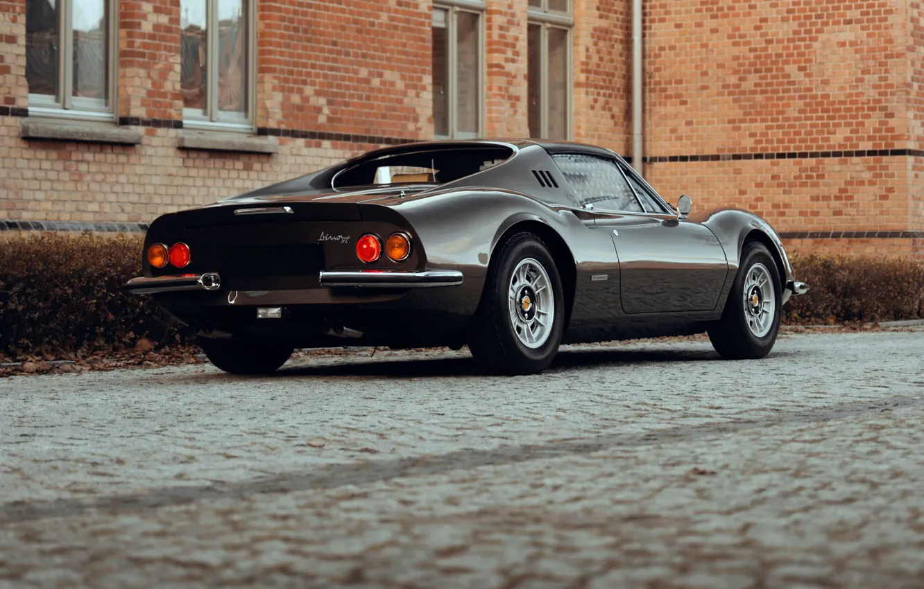 Фото обои Ferrari, 1973, Dino, rear view, Ferrari Dino 246 GTS