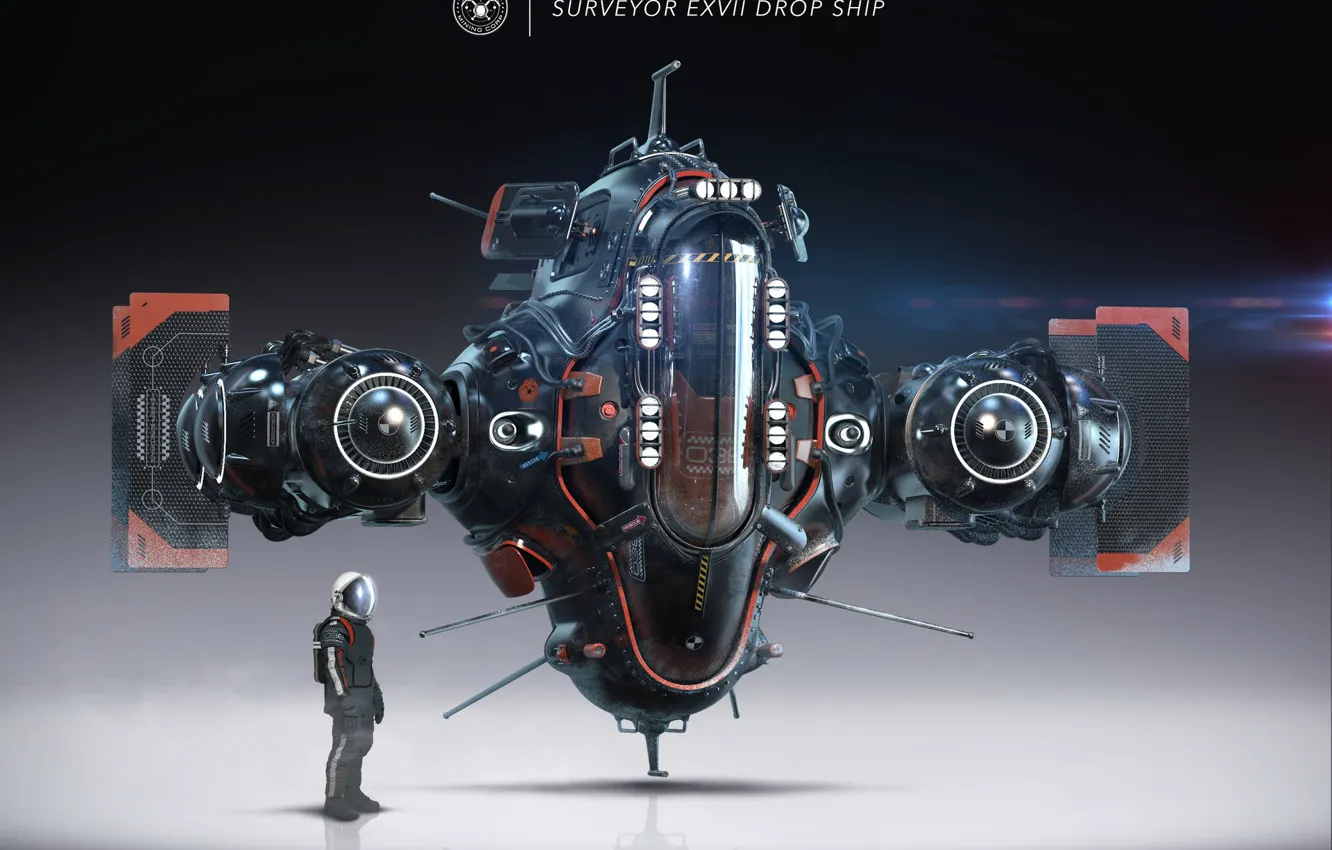 Фото обои транспорт, летательный аппарат, Igor Sobolevsky, Surveyor EXVII Drop Ship