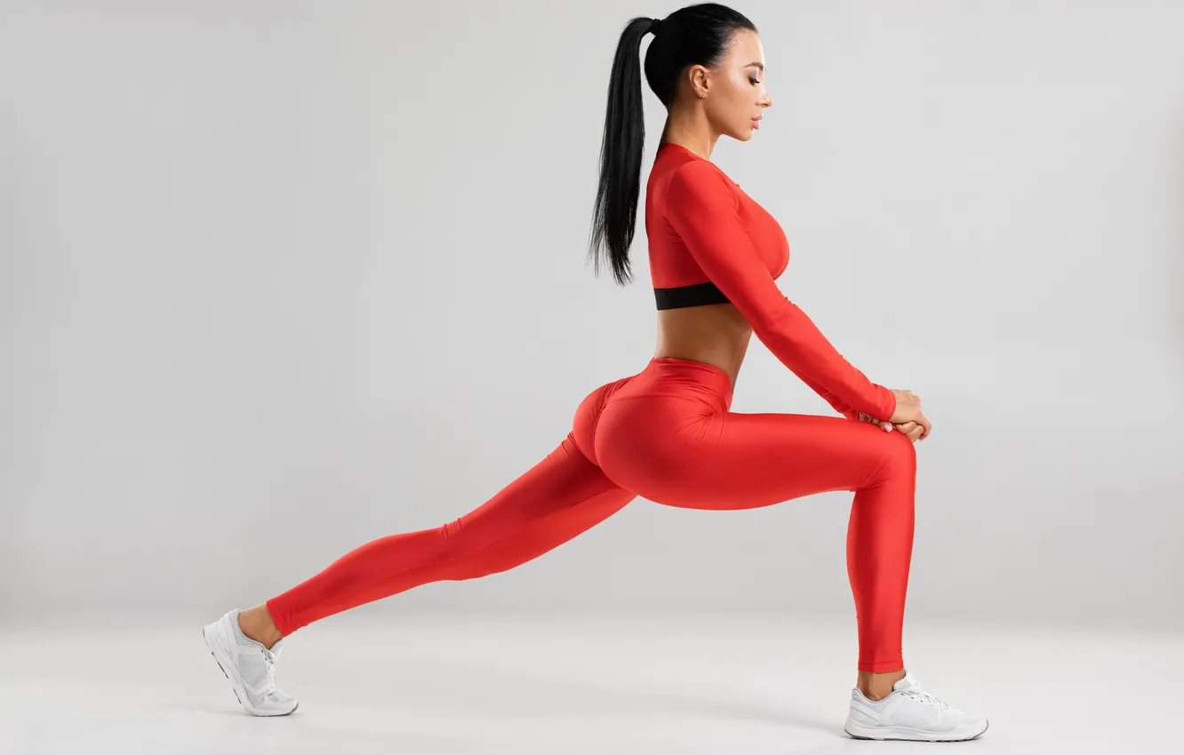 Фото обои gym, leggings, buttock, woman fitness, activewear, woman exercises, woman streching, woman workout
