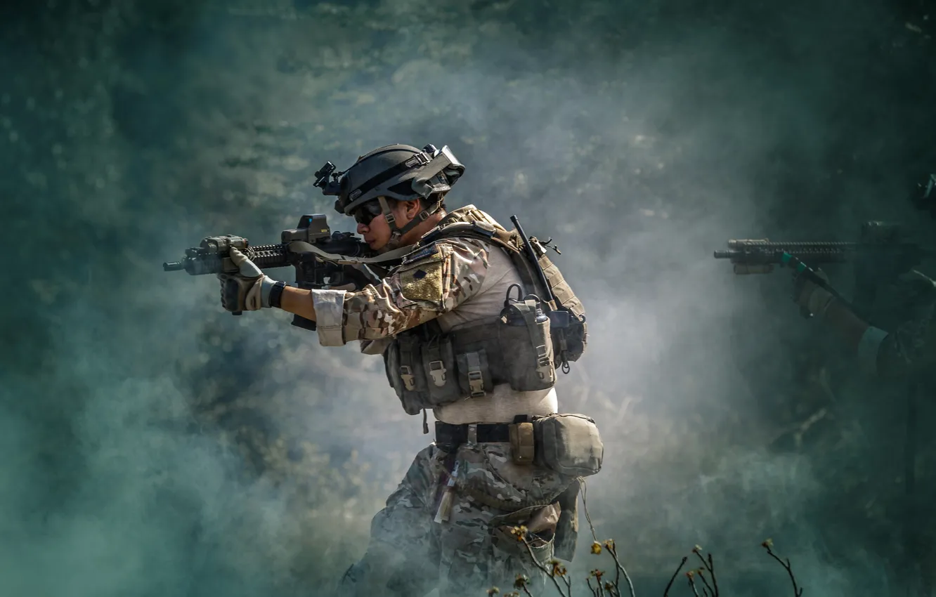 Фото обои green, battlefield, gun, armor, desert, background, army, duty