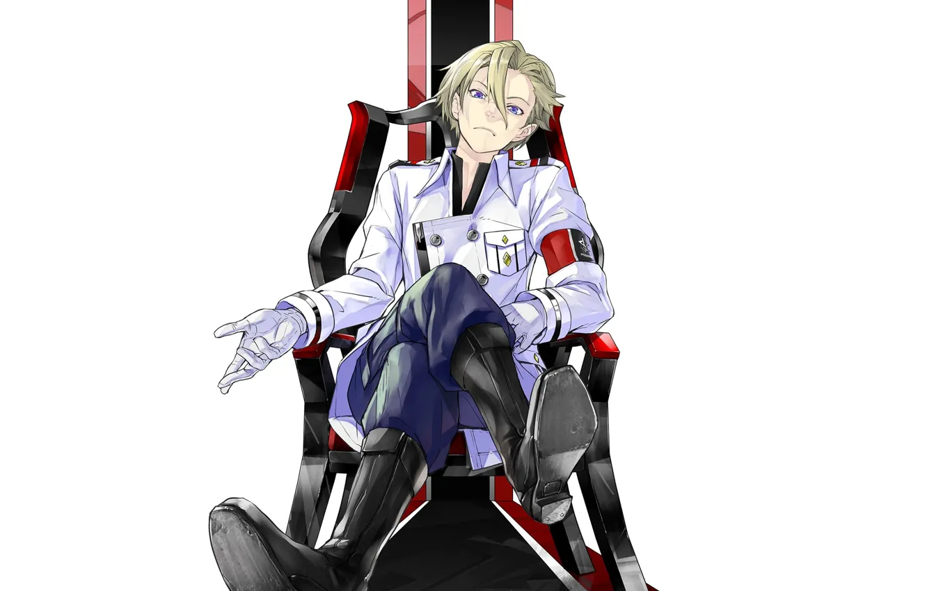 Фото обои арт, парень, блондин, guilty crown, Корона Греха
