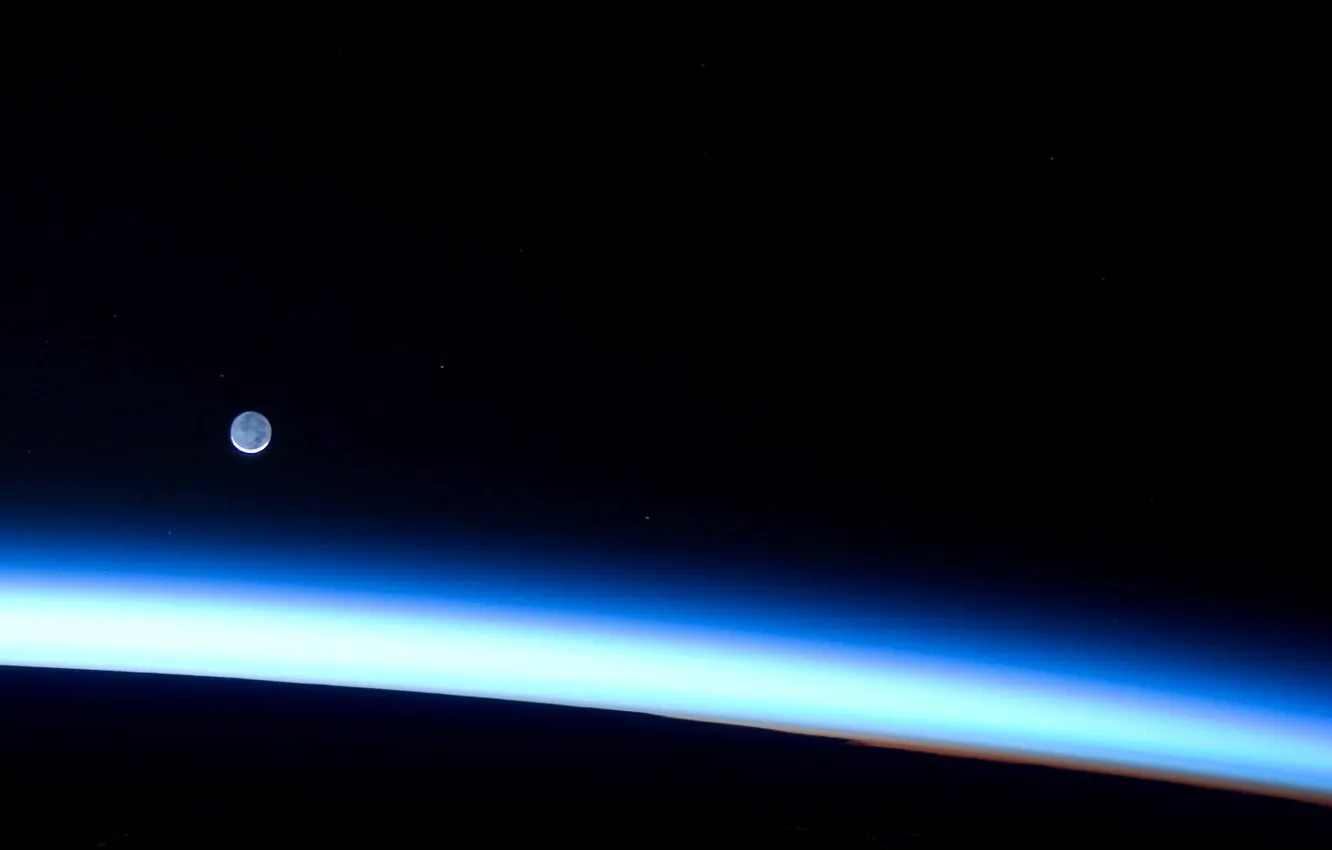 Фото обои light, blue, planet, atmosphere