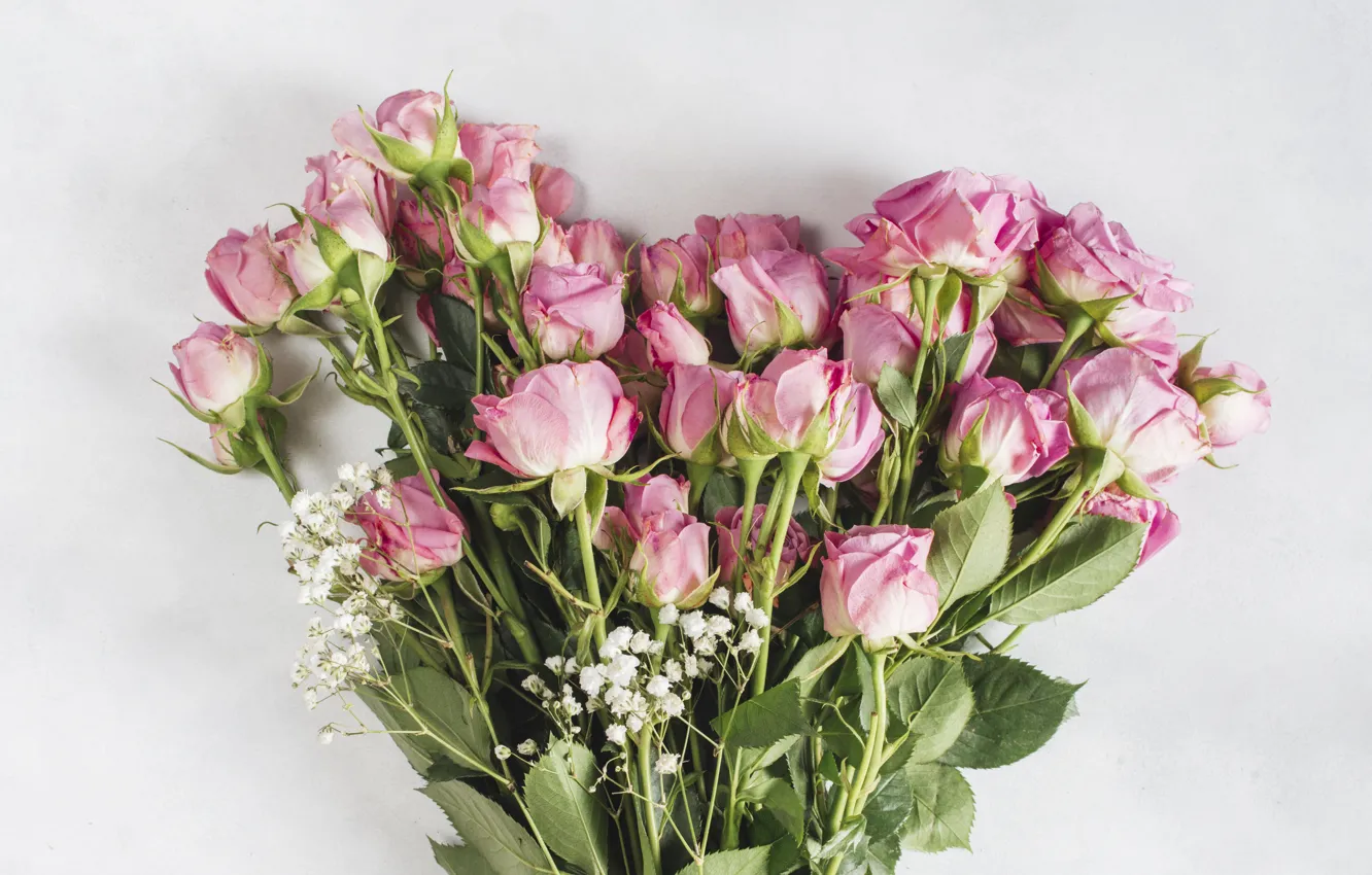 Фото обои цветы, розы, букет, Pink, Rose, beautiful, bouquet