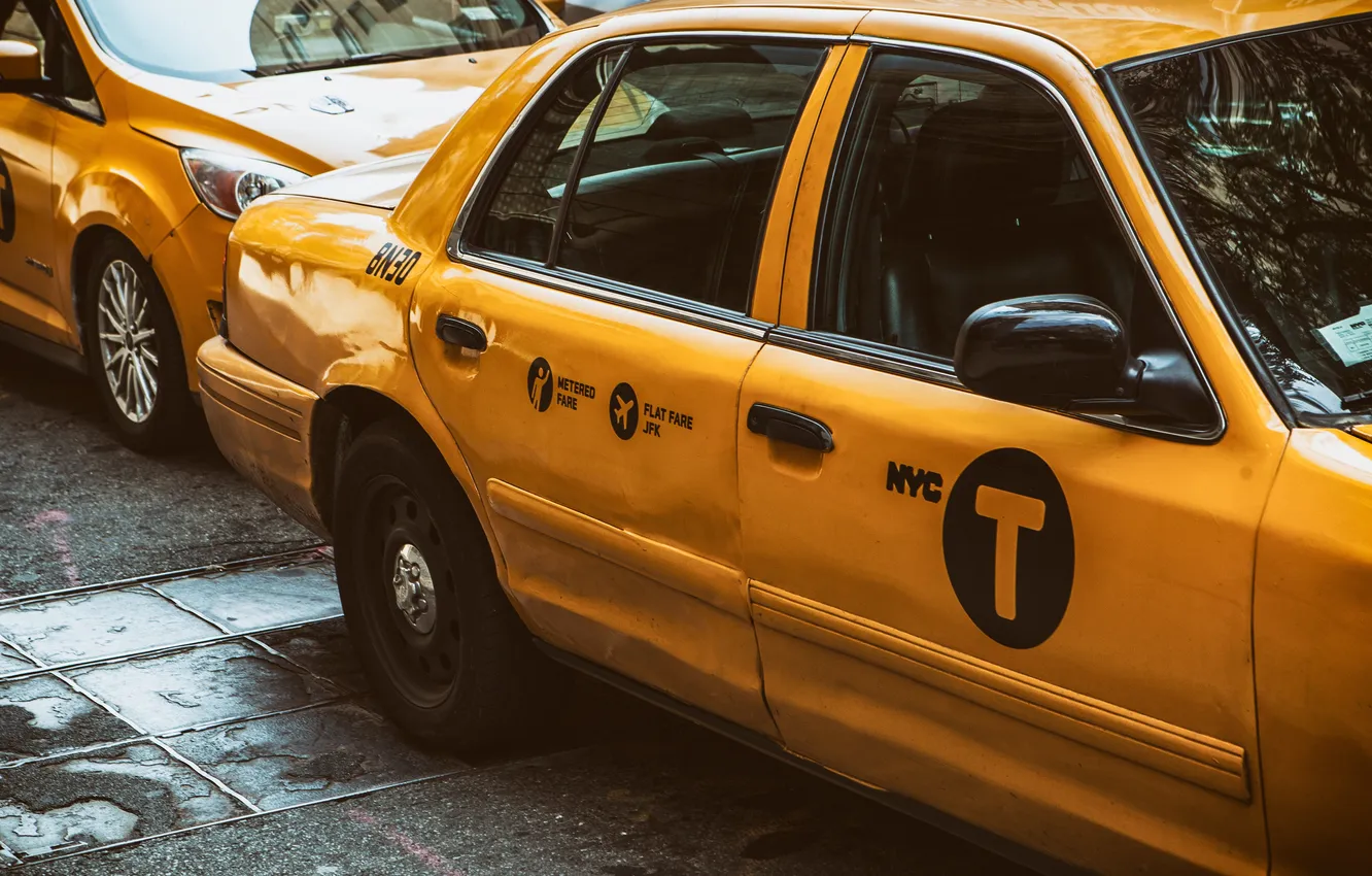 Фото обои такси, USA, желтое, New York, NYC, Taxi, CAR