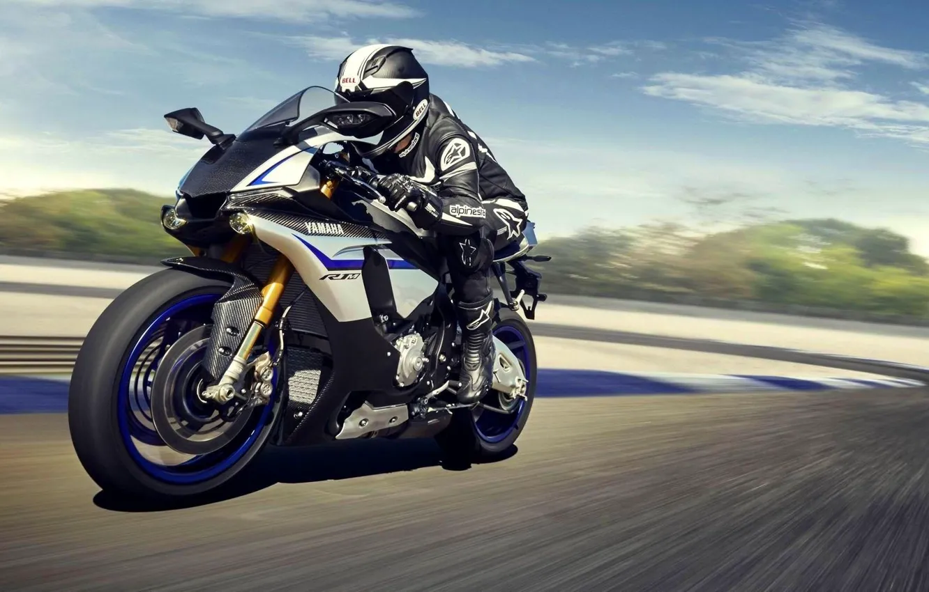 Фото обои Yamaha, moto, motorcycle, race, speed, superbike, sportbike, R1M