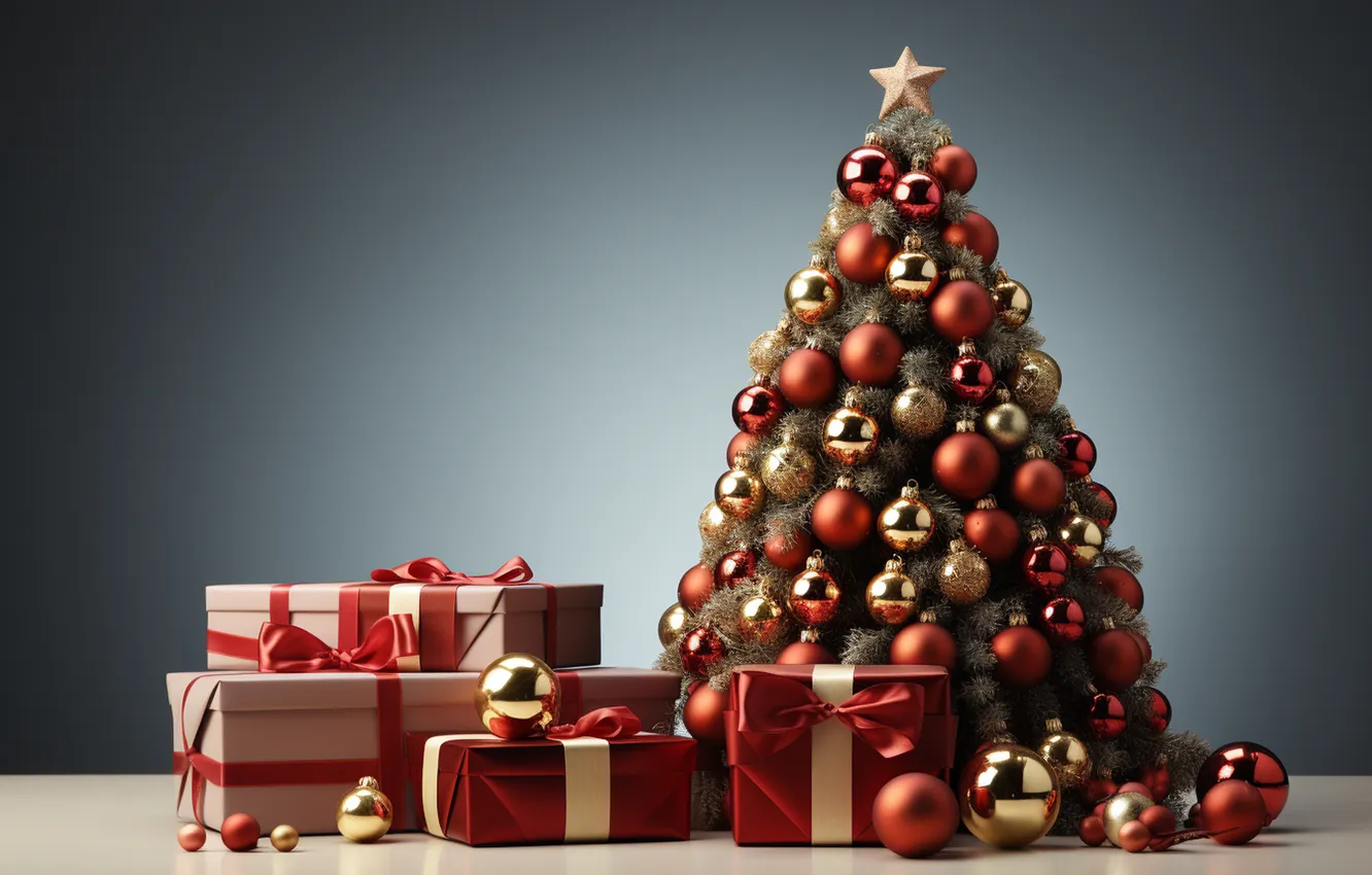 Фото обои елка, Рождество, подарки, Новый год, Christmas, tree, decoration, gift boxes