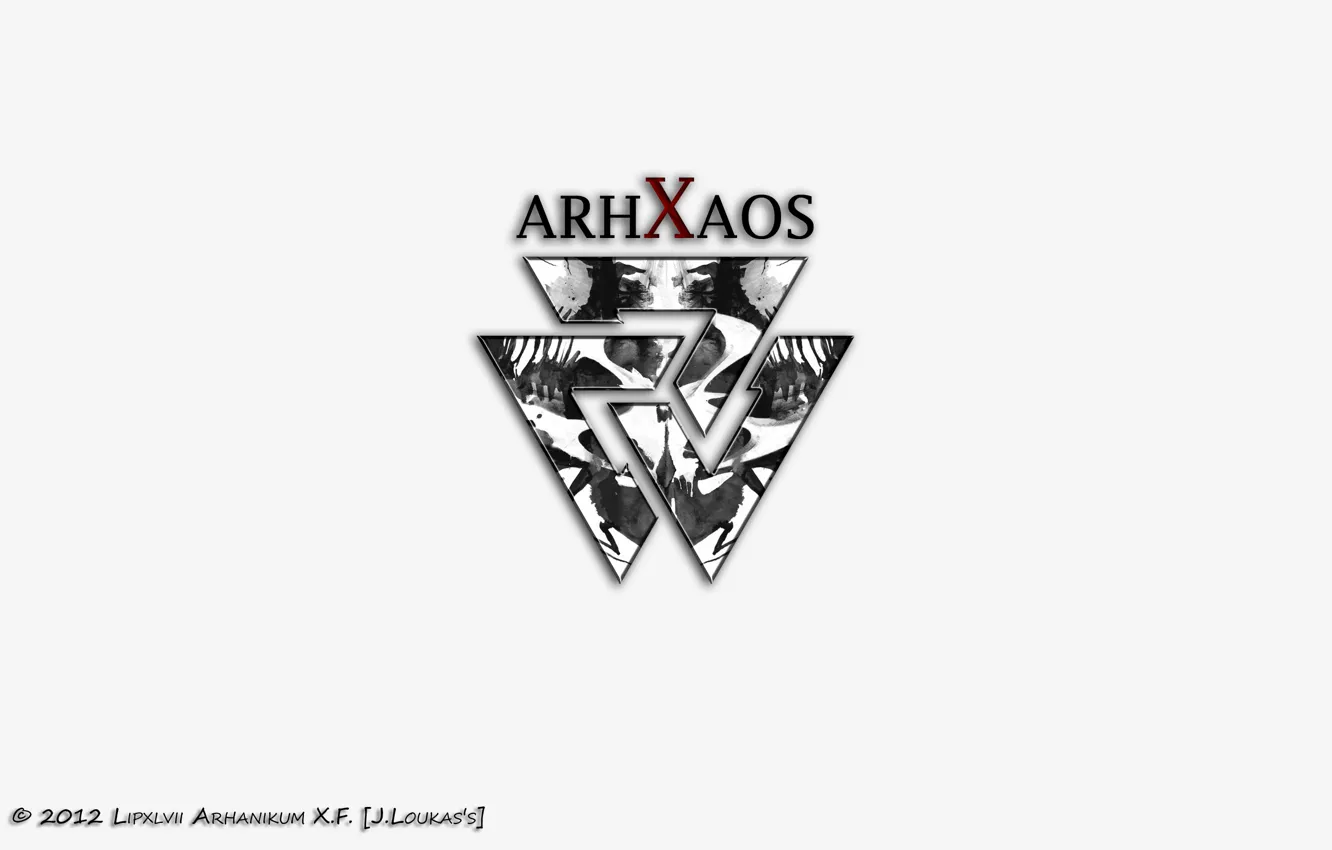 Фото обои белый, логотип, символ, слово, Arhanikum, Тест Роршаха, arhxaos