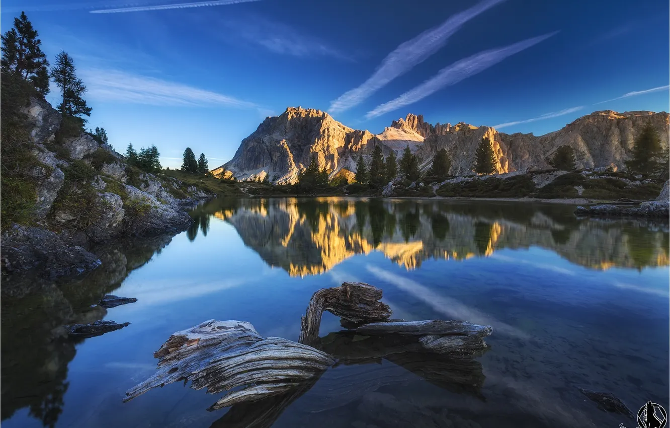 Фото обои лес, горы, природа, озеро, отражение