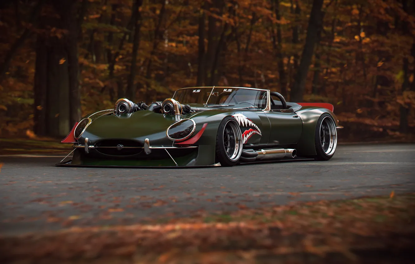 Фото обои Concept, Jaguar, E-Type, Power, Turbo, by Khyzyl Saleem