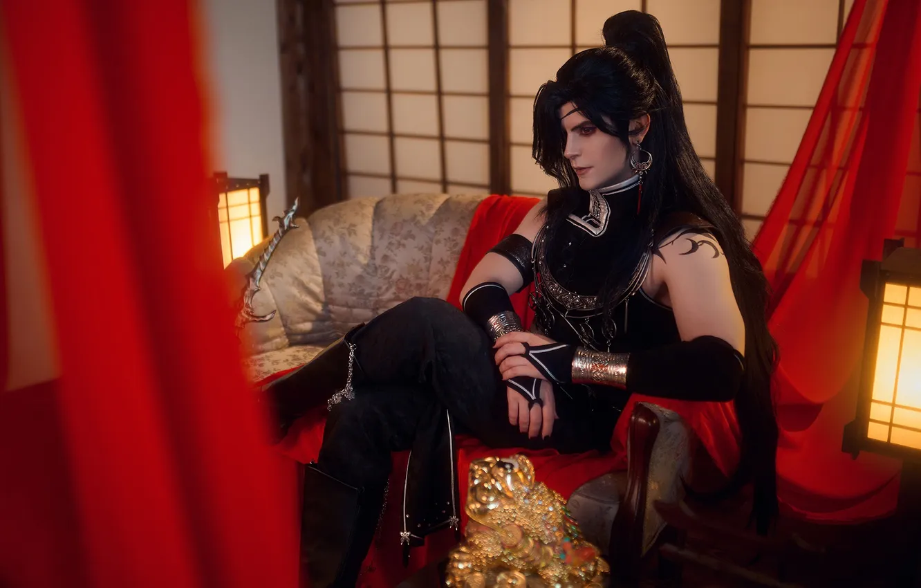 Фото обои парень, косплей, cosplay, Благословение Небожителей, Tian Guan Ci Fu, Хуа Чэн, Грейсон, GraysonFin cosplay