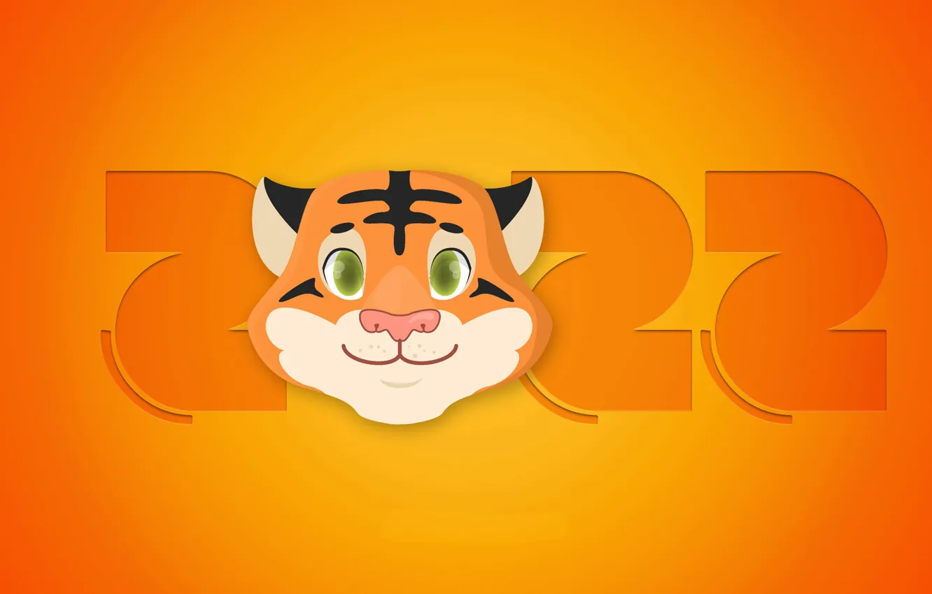 Фото обои тигр, фон, праздник, цифры, Новый год, new year, 2022