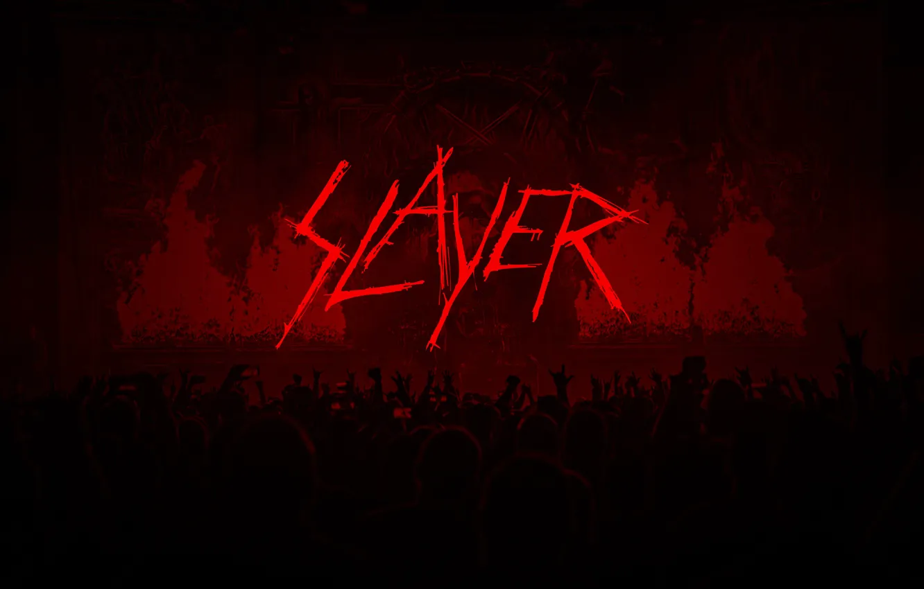 Фото обои metal, logo, band, slayer, thrash metal, concert