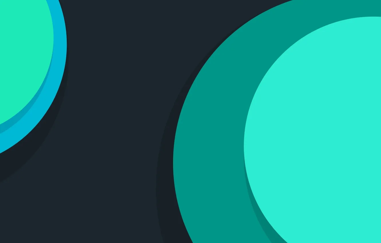 Фото обои Circles, Blue, Green, Design, Lines, Lollipop, Material, Android 5.0