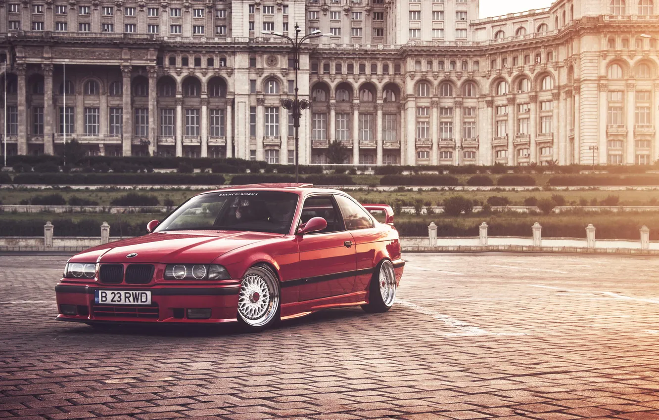 Фото обои BMW, red, E36 tuning