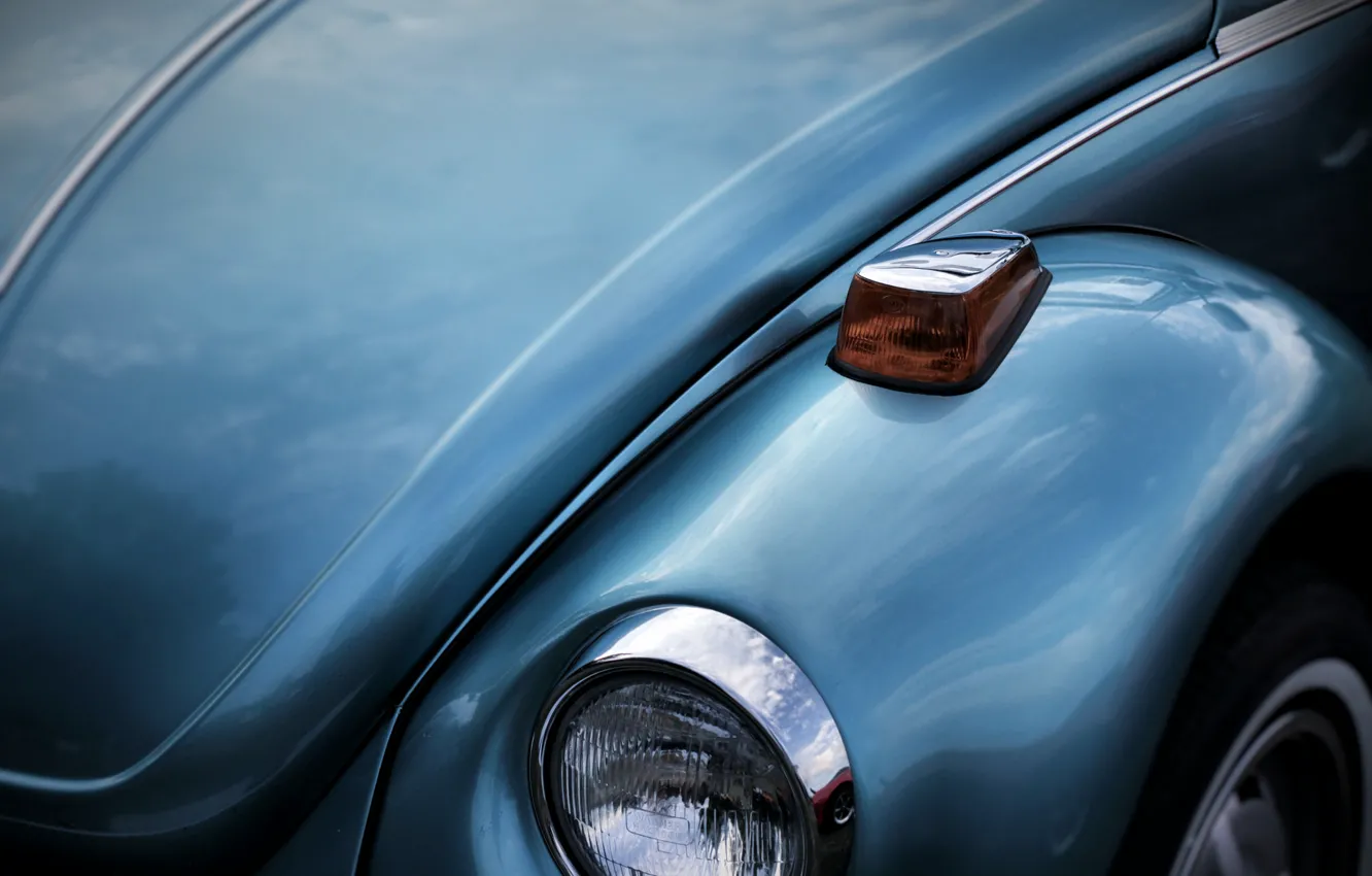 Фото обои машина, фон, beetle blue