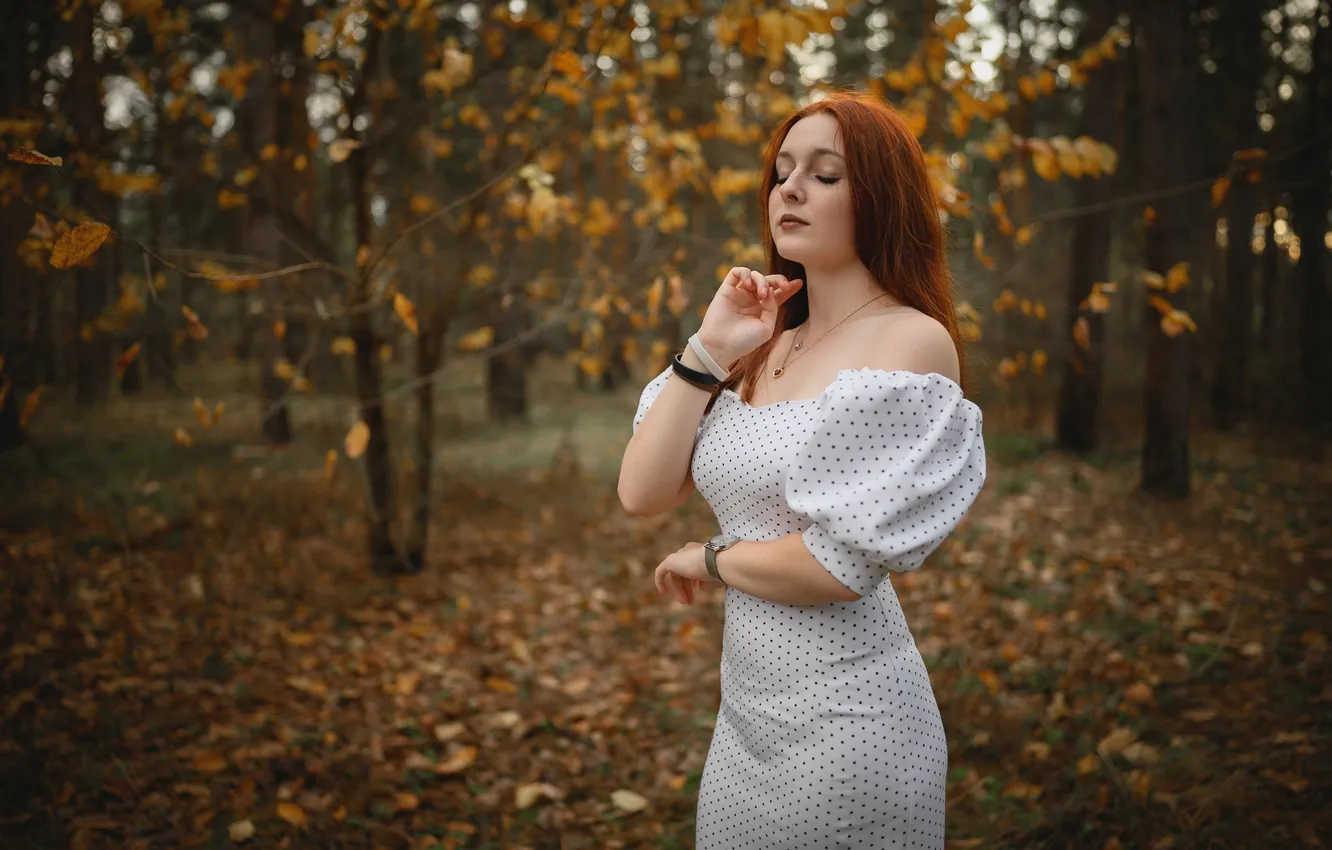 Фото обои девушка, милая, модель, Часы, Обои, рыжая, Цепочки, красивая