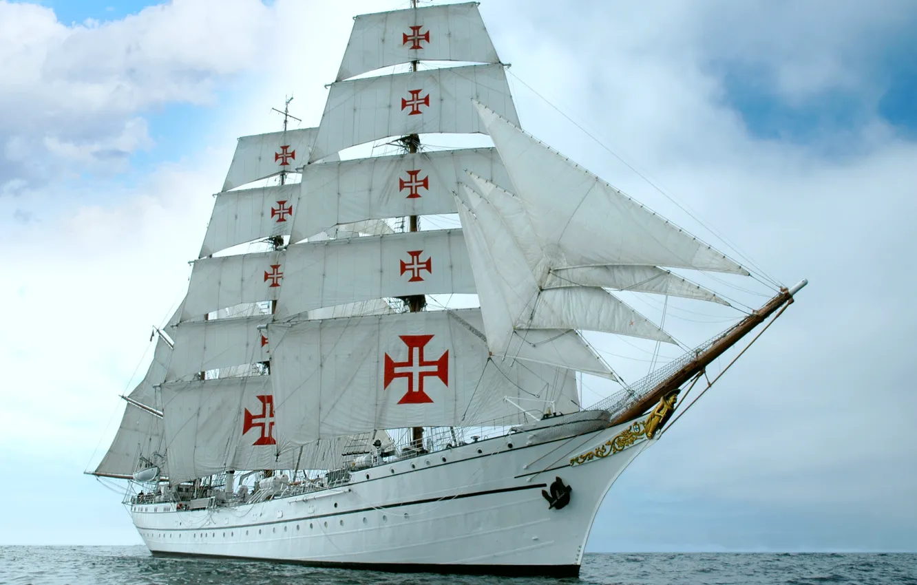 Фото обои парусник, Португалия, учебный, NRP Sagres lll