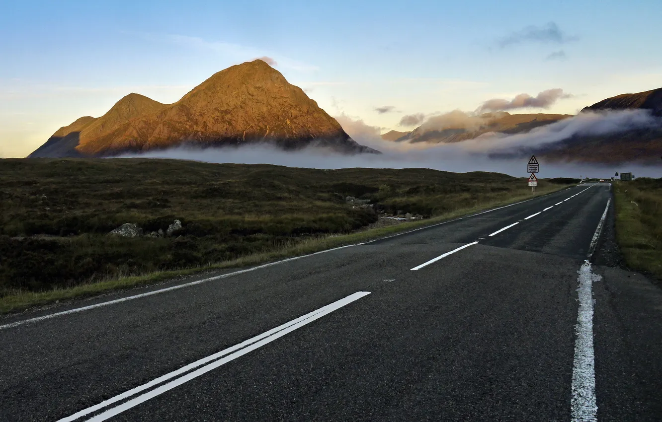 Фото обои дорога, пейзаж, Scotland, Ballachulish