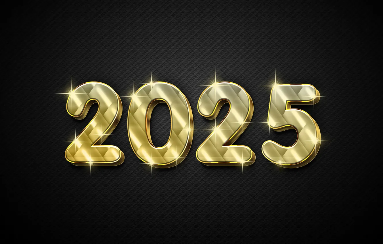 Фото обои фон, золото, цифры, Новый год, golden, new year, black, background