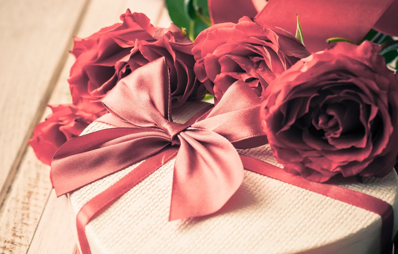 Фото обои подарок, романтика, розы, love, rose, heart, romantic, Valentine's Day