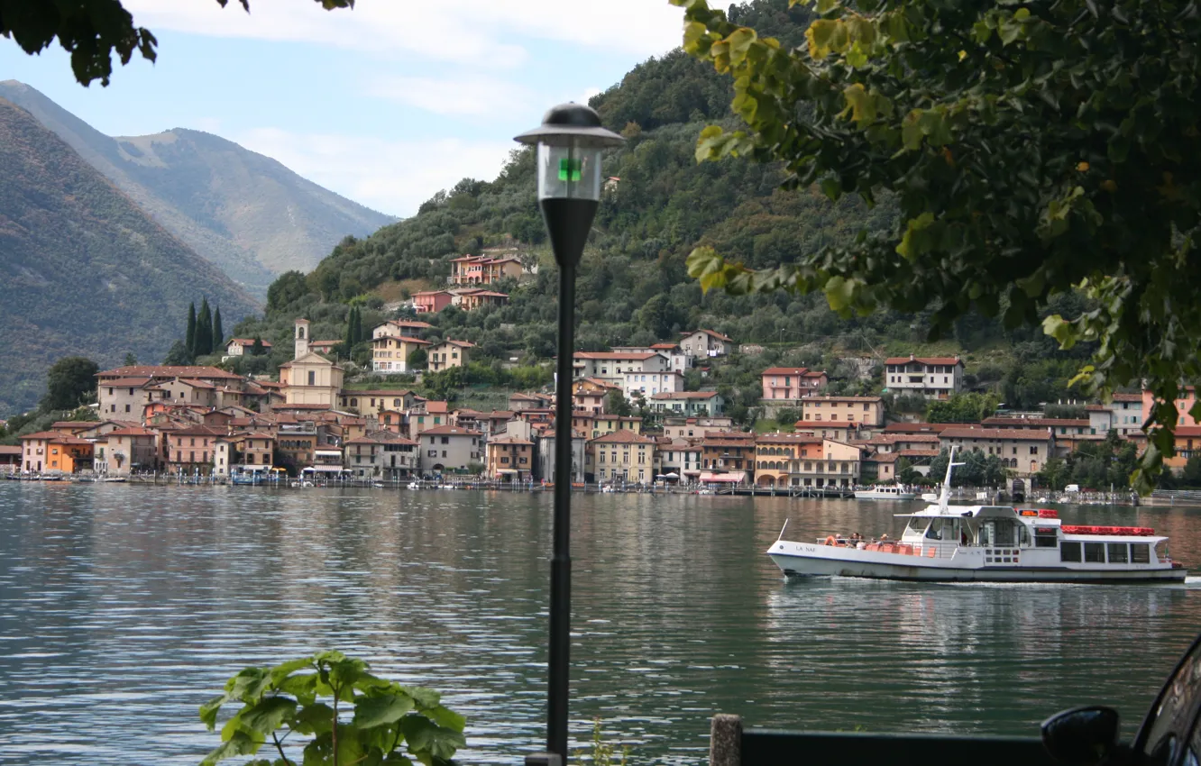 Фото обои Дома, Горы, Италия, Здания, Italy, Mountains, Italia, Lombardia