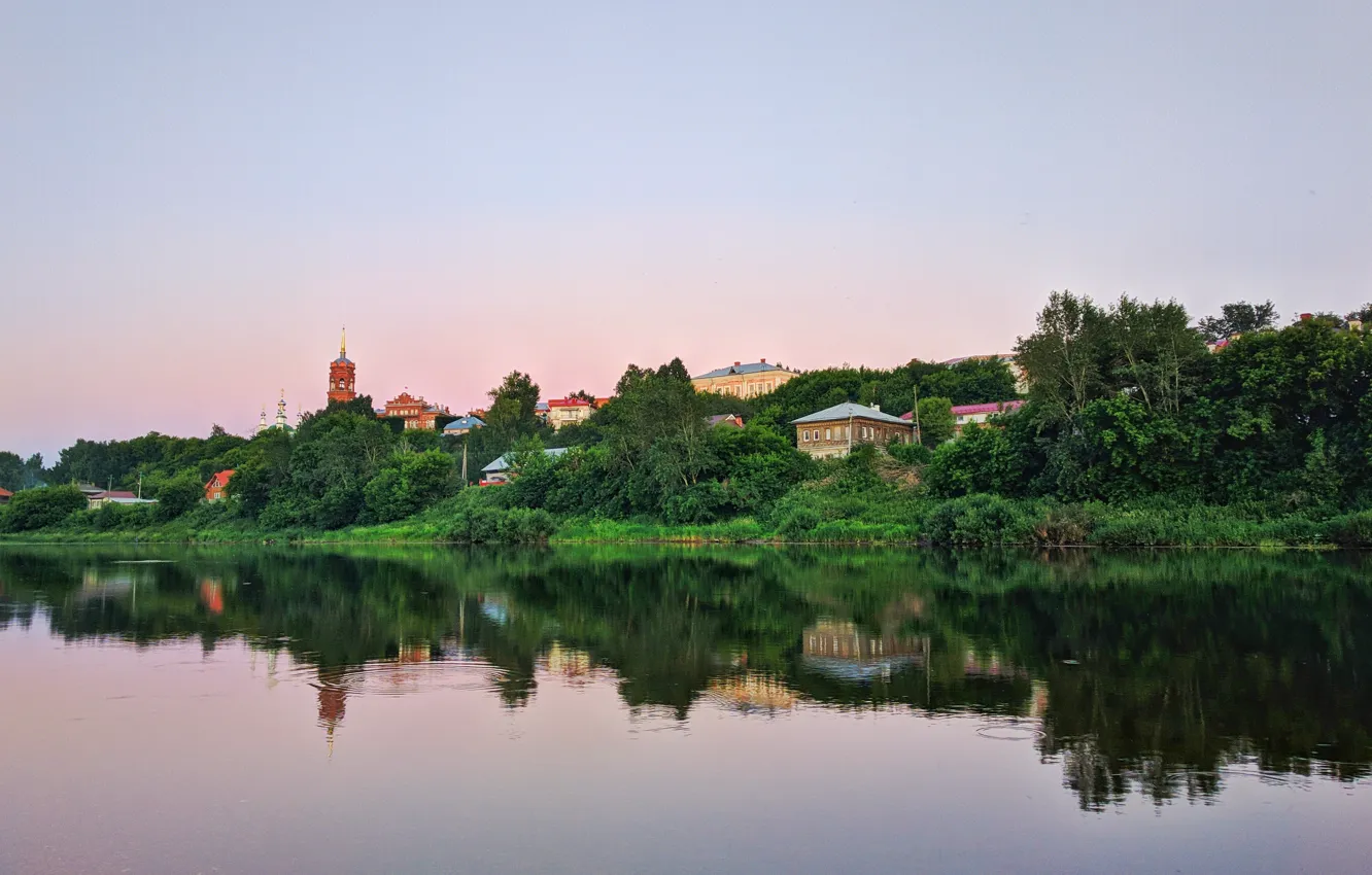 Фото обои берег, речка, россия, глубинка