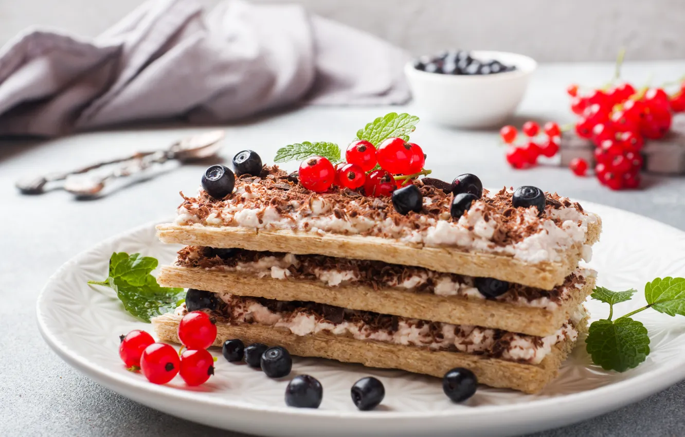 Фото обои ягоды, десерт, sweet, dessert, творог, хлебцы, Iryna Melnyk