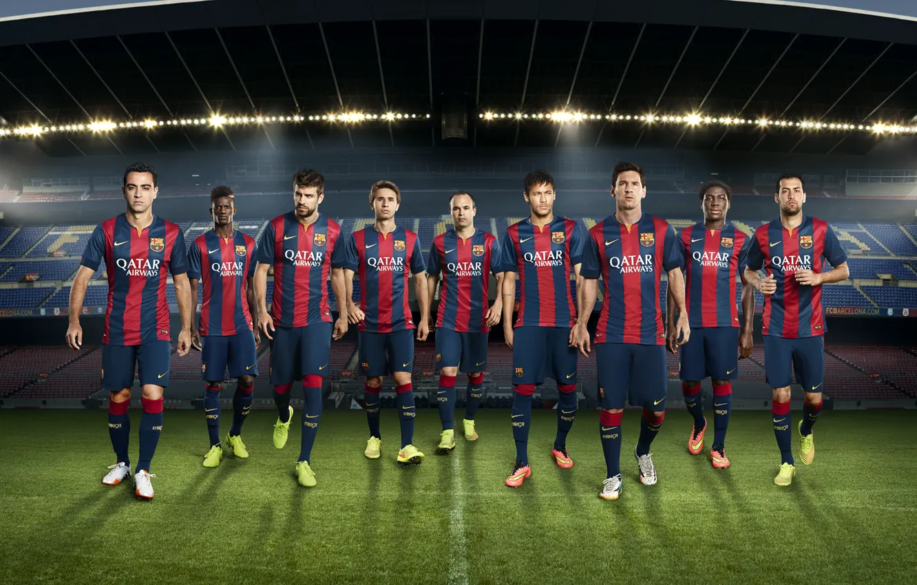 Фото обои Спорт, Футбол, Лионель Месси, Lionel Messi, Барселона, Хави, Football, Camp Nou