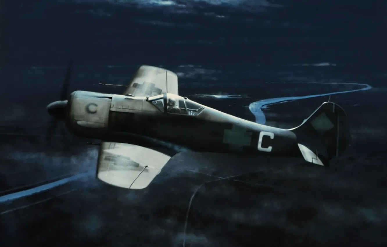 Фото обои art, painting, aviation, Focke-Wulf, Ivan Berryman, Fw190A-5U8