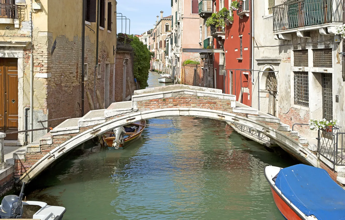 Фото обои Италия, Венеция, Italy, Bridge, Venice, Italia, Venezia, Мостик