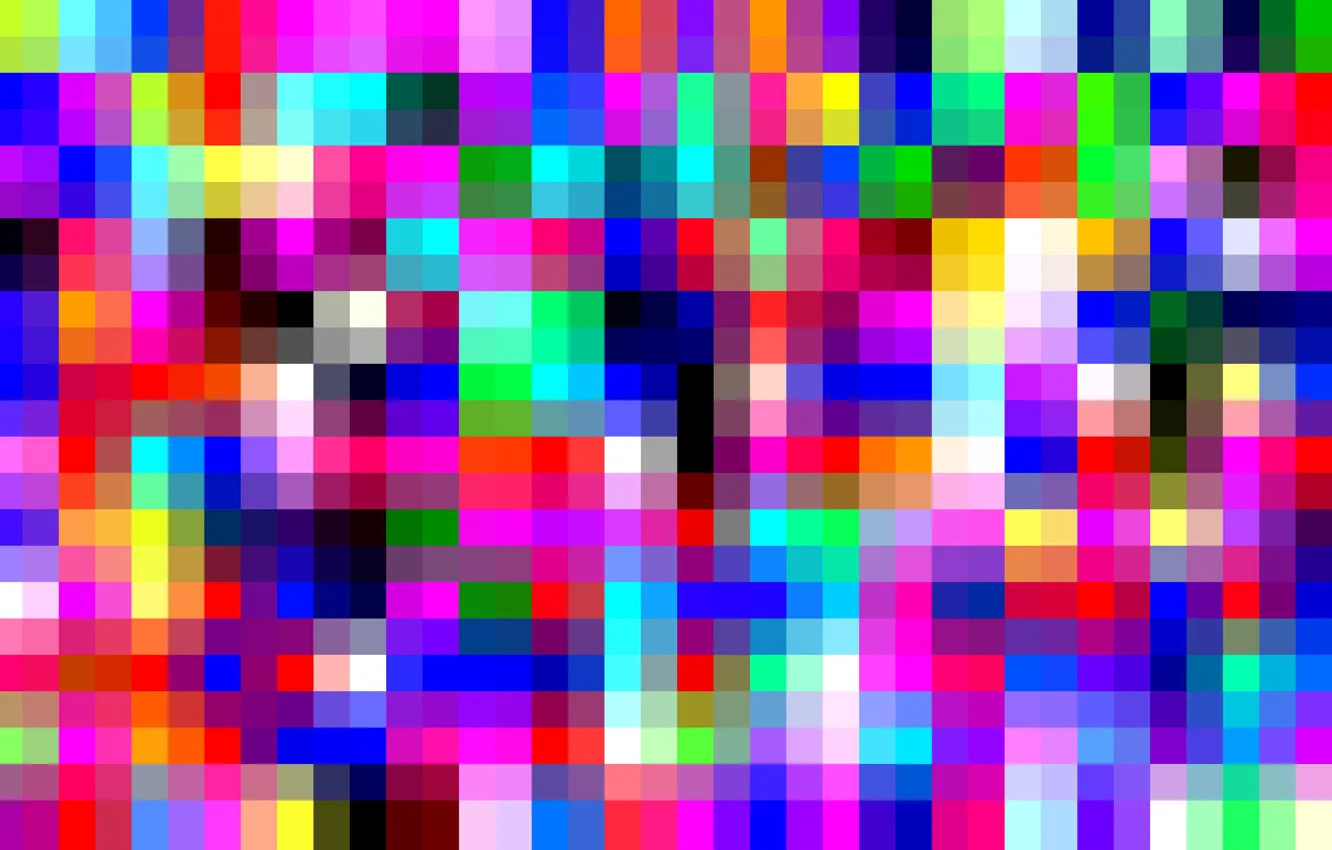 Фото обои matrix, digital, grid, yellow, blue, square, pixel, squares