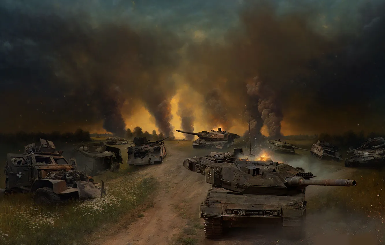 Фото обои Леопард, Война, Россия, Арт, Украина, Танки, Conflict, Конфликт