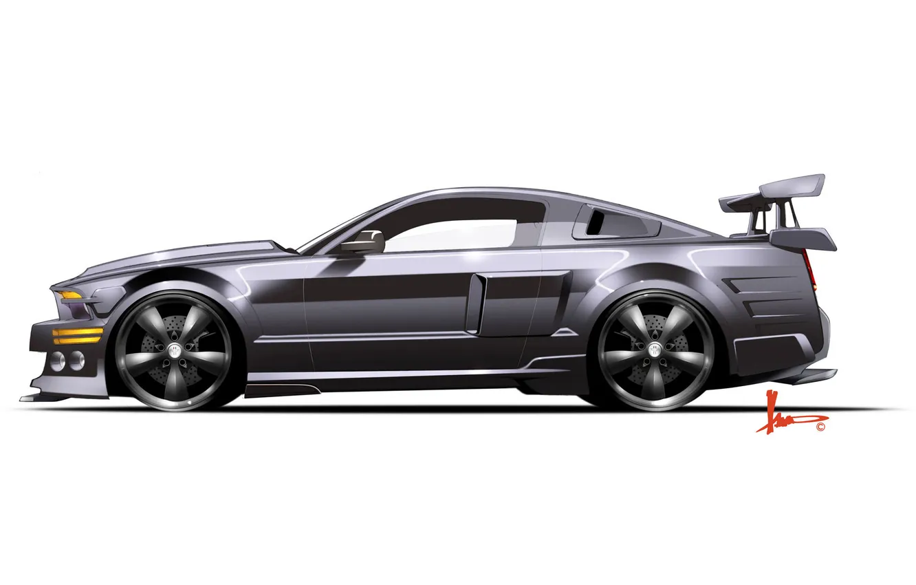 Фото обои подпись, ShelbyGT500KR, сполер