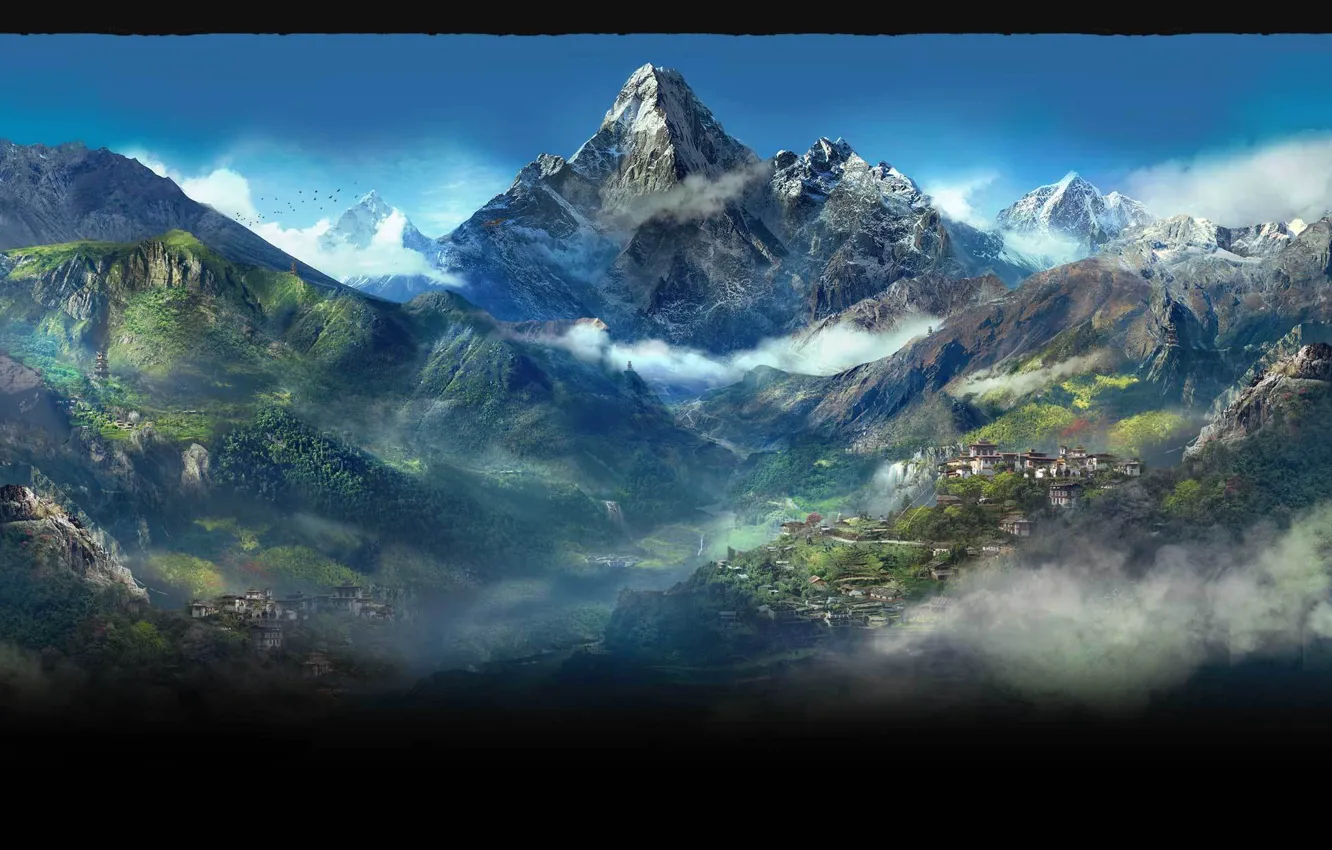 Фото обои горы, города, Кират, Far cry 4