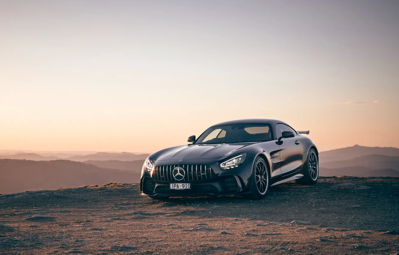 Фото обои закат, Mercedes-Benz, вечер, AMG, AU-spec, GT R, 2019