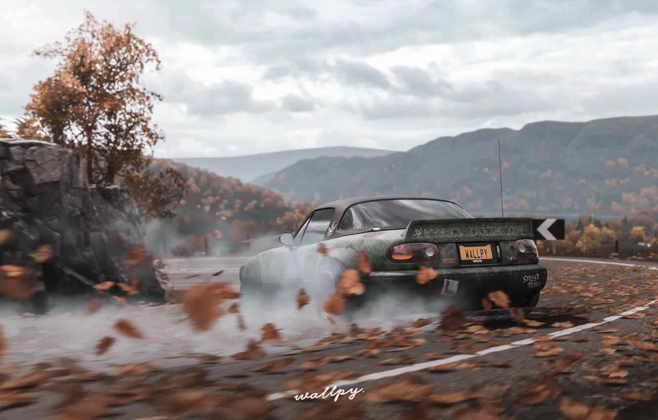 Фото обои Microsoft, Mazda, drift, game, 2018, MX-5, Forza Horizon 4, by Wallpy