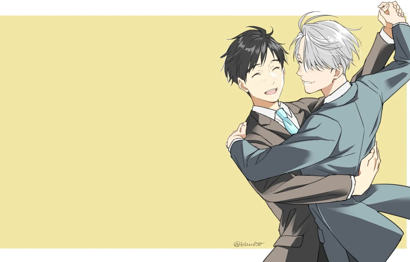 Фото обои танец, аниме, арт, Yuri on Ice, Юрий на льду, Виктор Никифоров, Victor Nikiforov, Юри Катсуки